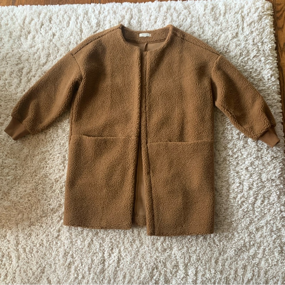Madewell Bonded Sherpa Cocoon Coat - Picture 5 of 15